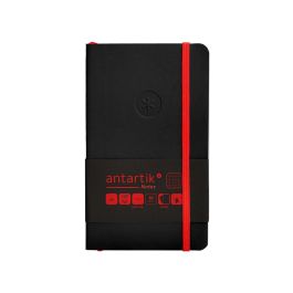 Cuaderno Con Gomilla Antartik Notes Tapa Blanda A6 Cuadricula Negro Y Rojo 100 Hojas 80 gr Fsc