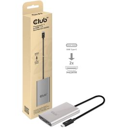 Club3D Adaptador Thunderbolt 3 a Dual HDMI 2.0 4K@60Hz - Gris/Plata