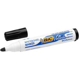 Rotulador Bic Velleda Para Pizarra Negro Punta Redonda 1,3 mm 12 unidades