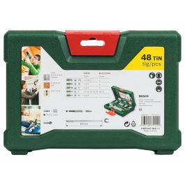 BOSCH BOS3165140751544 - Juego de brocas y taladros TiN V-Line de 48 piezas con vástago magnético