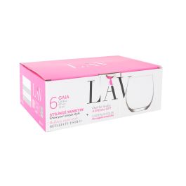 LAV Set 6 Vasos Gaia 415 cc, Diámetro 7.5 cm, Altura 9.2 cm (8 Cajas)