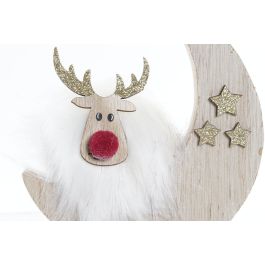 DKD Home Decor Figura Navidad Alpina MDF Poliéster Modelos Reno Luna Surtido Colores Blanco Gris Dorado 8x13.5x13 cm Pack 12 Unidades