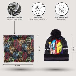 Cerdá Conjunto 3 Piezas Snood Oficial Marvel Avengers para Niños, Gris, Edad 3-12 Años, Acrílico y Poliéster