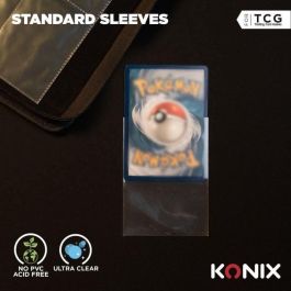 Konix AAAPQ89310 Fundas Estándar para Cartas - 100 Bolsillos, Transparente - Compatible con Magic The Gathering y Pokémon