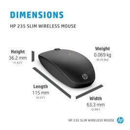 HP 235 Slim Wireless Mouse Inalámbrico Silencioso para Comodidad y Productividad Duradera