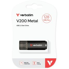 Verbatim V200 USB 3.2 128GB Metal Unidad Flash USB Aluminio con 200 MB/s Lectura