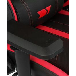Drift DR350 Silla Gaming Ergonómica con Reposabrazos 4D, Pistón Clase 4 150kg, Respaldo Reclinable 90-135°, Cojines Lumbar/Cervical, Negro/Rojo