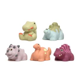 KioKids Set 5 Dinosaurios Antimoho para Baño Ecológicos 70% PVC 30% Trigo +4 Meses Juguetes Baño Bebé Multicolor