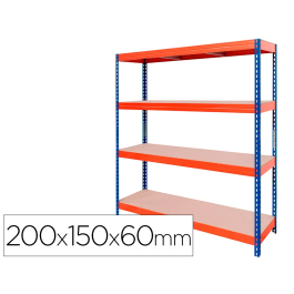 Ar storage Estanteria XL 200x150x60 cm Metal 4 Estantes 500 kg por Estante Montaje sin Tornillos Precio: 278.9499999. SKU: B1KN48BT4T