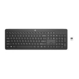 HP 230 Teclado Inalámbrico Chiclet Silencioso Negro Layout FR Conexión 2.4GHz, Confortable y Productivo