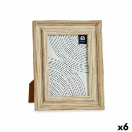 Marco de Fotos Gift Decor Marrón Dorado Madera Vidrio Cristal Poliestireno Plástico (6 Unidades)