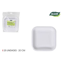 Set de 25 platos de cartón cuadrados larga vida de soja 20 cm Algon (36 Cajas) Precio: 32.49999984. SKU: B1FXQTZHA8