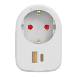 Simon Adaptador Combi 30W, Enchufe con 1 Toma Schuko + 2 Puertos USB-A y USB-C Carga Rápida, 16A 250V, Blanco Precio: 16.50000044. SKU: B1HSAWNQHX