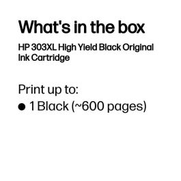 HP 303XL Cartucho de Tinta Original Negro Alto Rendimiento para Impresiones de Calidad Profesional, Diseñado para Impresoras HP