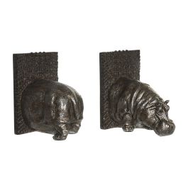Sujetalibros Colonial DKD Home Decor Plateado Marron 11 x 17 x 15 cm Set de 2 Sujetalibros Colonial DKD Home Decor Plateado Marron 11 x 17 x 15 cm Set de 2