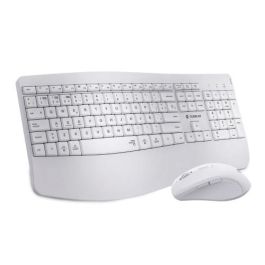 Subblim SUBKBC-DCOPW1 Combo Teclado y Ratón Ergonómico Inalámbrico Blanco - Conexión Dual, Bluetooth 5.3, Teclas Silenciosas, Batería Recargable