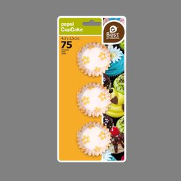 Best Products Blister con 75 moldes de papel para magdalenas Ø4,3x2,5cm colores surtidos