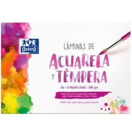 Oxford Láminas Para Pintura Acuarela Y Témpera 6H 300 gr A3 Liso Blanco Precio: 4.88999962. SKU: B1A2LHJVZH