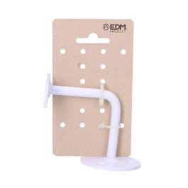 Edm Soporte barandilla blanco, acero, base Ø6 cm, soporte 5.5x2.5 cm