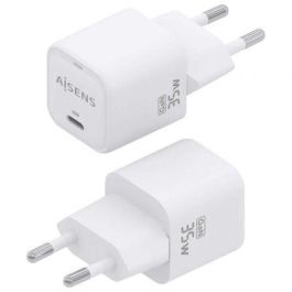 AISENS - CARGADOR GaN 35W, 1xUSB-C PD3.0 QC4.0, BLANCO