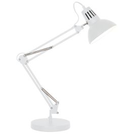 DKD Home Decor Lámpara de Sobremesa Scandi Flexo Oficina Metal Blanco 39x69x22 cm E27