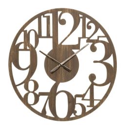 Reloj de Pared Marrón Madera MDF 60 x 3,5 x 60 cm