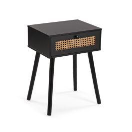 Mesilla de noche Ahedo negro Versa - 30x40x55 cm, madera MDF y metal Precio: 38.50000022. SKU: B19WK8NLHE