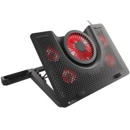 GENESIS Oxid 550 Base Refrigeradora para Portátil 17.3" (43.9 cm) 5 Ventiladores 2800 RPM, Iluminación LED Roja, Negro