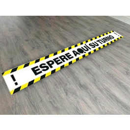 Archivo 2000 Pictograma Espere su Turno Mantenga la Distancia de Seguridad Vinilo Adhesivo 100x700 mm