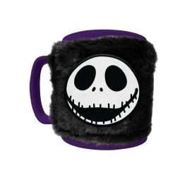 Disney Taza Jack Pesadilla Antes de Navidad con Funda de Peluche de Nylon 440ml de Cerámica Apta Microondas y Lavavajillas