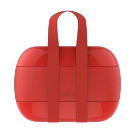 Alessi SA02 R FOOD Fiambrera de Resina Roja con Tres Compartimentos