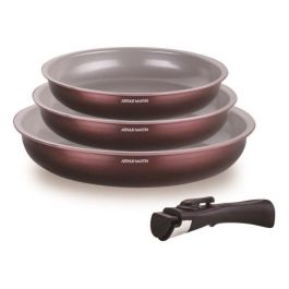 Juego de 3 sartenes - ARTHUR MARTIN - AM8866 - Todo tipo de fuegos incluida inducción - 20/24/28 cm + 1 mango - Aluminio - Revestimiento cerámico Precio: 50.88999971. SKU: B19SSG3D46