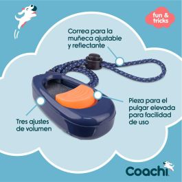 Coachi Multi-Clicker de Adiestramiento para Perros y Cachorros, Control de Volumen 3 Ajustes, Correa Muñeca Ajustable, Azul Oscuro Botón Coral Coachi Multi-Clicker de Adiestramiento para Perros y Cachorros, Control de Volumen 3 Ajustes, Correa Muñeca Ajustable, Azul Oscuro Botón Coral