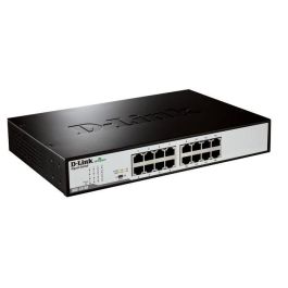 D-Link DGS-1016D/E Switch Gigabit 16 Puertos RJ-45 10/100/1000 Mbps con Ahorro de Energía D-Link Green y Diseño de Sobremesa