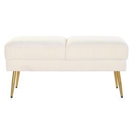 Descalzadora Moderno DKD Home Decor Blanco Dorado 45 x 50 x 106 cm Descalzadora Moderno DKD Home Decor Blanco Dorado 45 x 50 x 106 cm