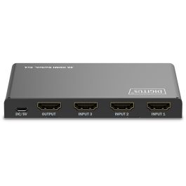 DIGITUS Switch Conmutador HDMI 4x1 4K/60Hz HDCP 2.3 - 18 Gbit/s con Mando a Distancia y USB