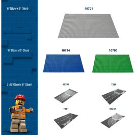 LEGO 10714 Classic Blue Baseplate - Placa Base de Construcción Azul 32x32 para Niños de 4+ Años