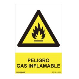 Normaluz Cartel Peligro "Peligro Gas Inflamable" PVC 0.7mm 30x40cm
