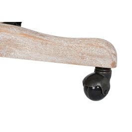 DKD Home Decor Silla de Oficina Marron Oscuro y Negro 50 x 88 x 52 cm con Ruedas y Ajuste de Altura