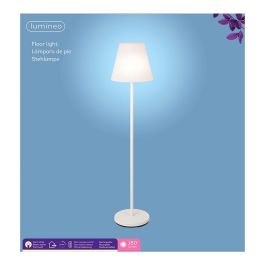 Lumineo Lámpara de pie para exterior y interior recargable con mando a distancia, 894460, color blanco, 150 cm