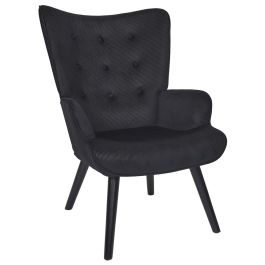 Home Deco Factory Butaca-Sillón Giulia Negro Lounge 68x75xh.96 cm Estructura Acero Patas Madera Poliéster Precio: 126.50000055. SKU: B1638XP5MG