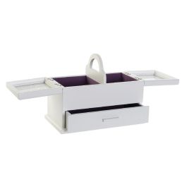 Joyero Romantico DKD Home Decor Blanco Lila 17 x 24 x 30 cm (2 Unidades)