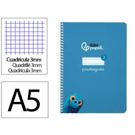 Liderpapel Cuaderno espiral Pautaguía A5 Tapa Blanda 40 Hojas 75gr Cuadro Pautado 3mm Color Azul Precio: 6.50000021. SKU: B1D6NA8RFD
