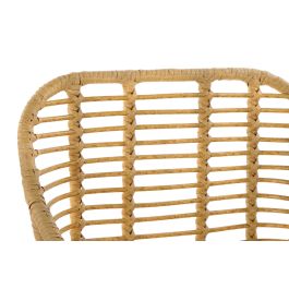 DKD Home Decor Silla Terraza Y Jardin Marron Claro Negro Ratan Sintetico Hierro Galvanizado 62 x 81 x 57 cm (2 Unidades)