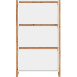 Denver Zapatero 49A Blanco/Roble - 70 x 25 x 125 cm