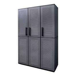 Armario alto con estantes y portaescobas línea easy de polipropileno gris oscuro 102 x 370 x 163 cm Precio: 122.5900005. SKU: B1BXW7MM87