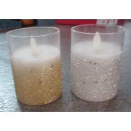 DKD Home Decor Vela LED de Navidad Moderna en Cristal, Colores Dorado y Plateado, 7.5x7.5x10 cm, Pack de 6 Unidades Surtidas Precio: 18.12096. SKU: B1BZXM2XXG