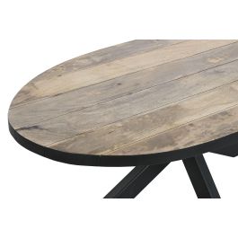 DKD Home Decor Mesa Centro Loft Madera Mango y Metal Natural Negro 130 x 70 x 45 cm Desmontable