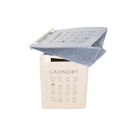DKD Home Decor Cesta Ropa Básicos Fieltro Beige Gris 37x52x37 cm (4 Unidades)