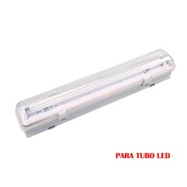 Edm Pantalla Estanca LED para 1 Tubo 9W (Equivalente 18W) 220-240V IP65 | 65cm | Techo y Pared | Policarbonato Blanco